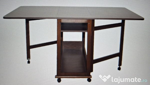 Masa extensibila wenge (6 - 8 locuri) cu 4 scaune + cadou masa mijloc 