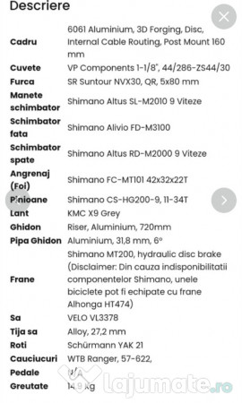 Bicicleta focus, 29 inch, marimea 42, nouă 