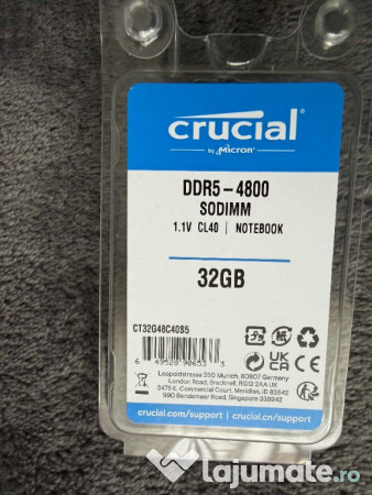 Memorie Ram Crucial DDR5 RAM 32GB 4800MHz SODIMM