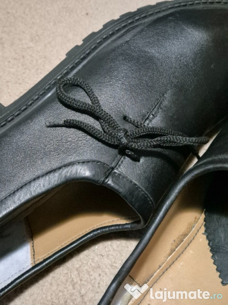 Pantofi barbatesti, piele naturala, 46, impecabili, noi, negri 