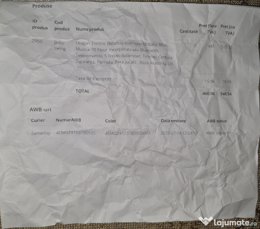 Leagan Electric Bebelusi KidProtect Baby Bliss 