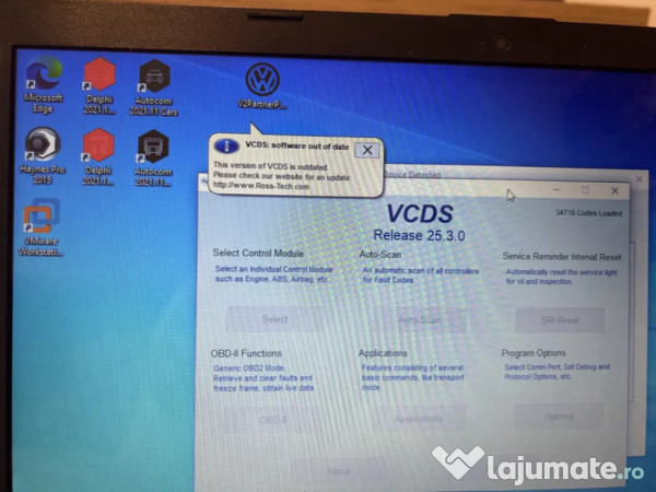 Kit laptop + diagnoza Delphi 2021 DS150e + VCDS 2025 update 