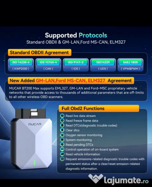 Tester auto diagnoza Mucar BT200 MAX 