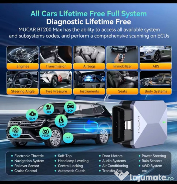 Tester auto diagnoza Mucar BT200 MAX 