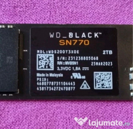SSD WD Black SN770 2TB PCIe 4.0 x4 M.2. Nou, la cutie! 
