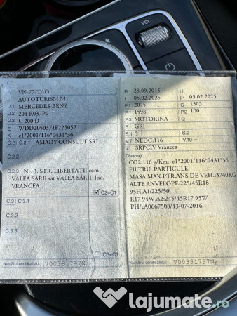 Mercedes-Benz C200 / Automat 7 trepte / 1.6 Diesel / 09.2015 / EURO 6 