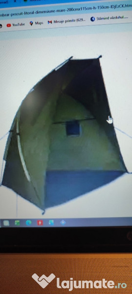 Cort/umbrar pescuit/litoral - dimensiune mare: 200cmx115cm, h-150cm