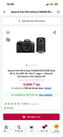 Canon Eos R100 kit plus blitz TT350 GODOX 