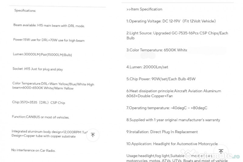 Led Auto 7 ( Lumina Alba )