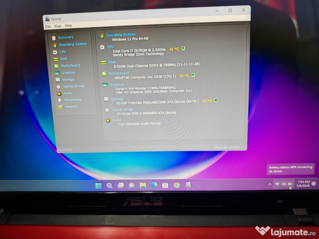 Laptop Asus cu procesor i7 