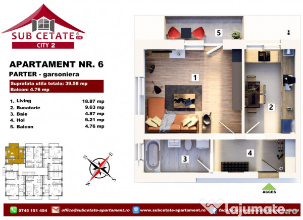 Garsoniera ideala pentru studenti la plata in transe 